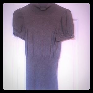 Gray short sleeve highneck